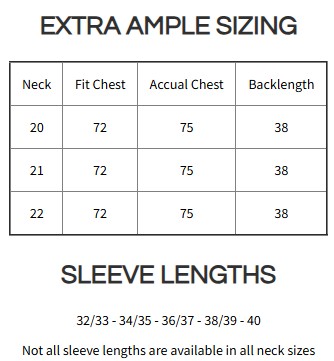 Long Sleeve Black Neckband Extra Ample Shirt 72&quot; Waist