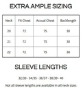 Long Sleeve Black Neckband Extra Ample Shirt 72&quot; Waist