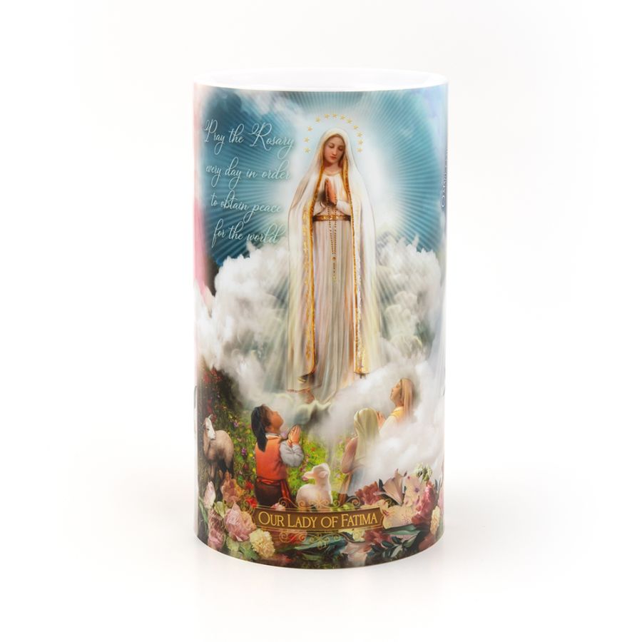 LED Candle 4x7 Our Ladies Grace &amp; Fatima