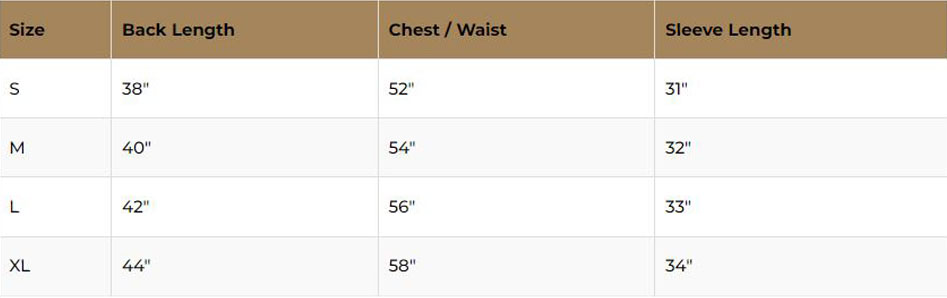 Sizing Chart