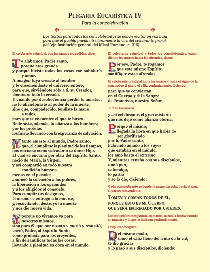 Eucharistic Prayer Cards (spanish)