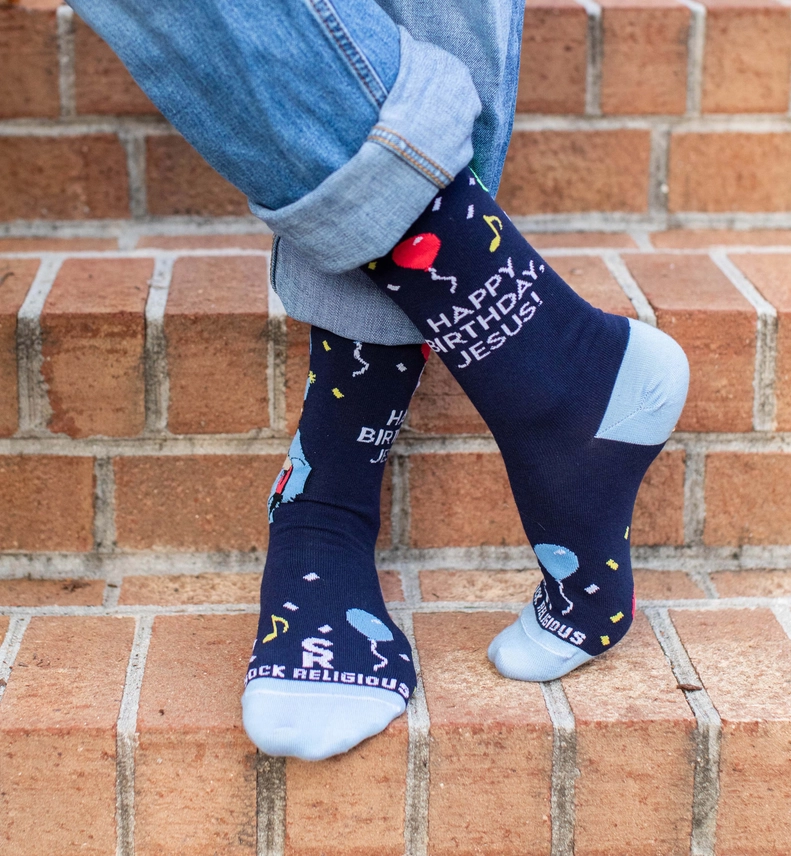 Happy Birthday Jesus Adult Socks