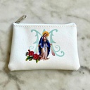Our Lady of Grace Zipper Rosary Pouch - White