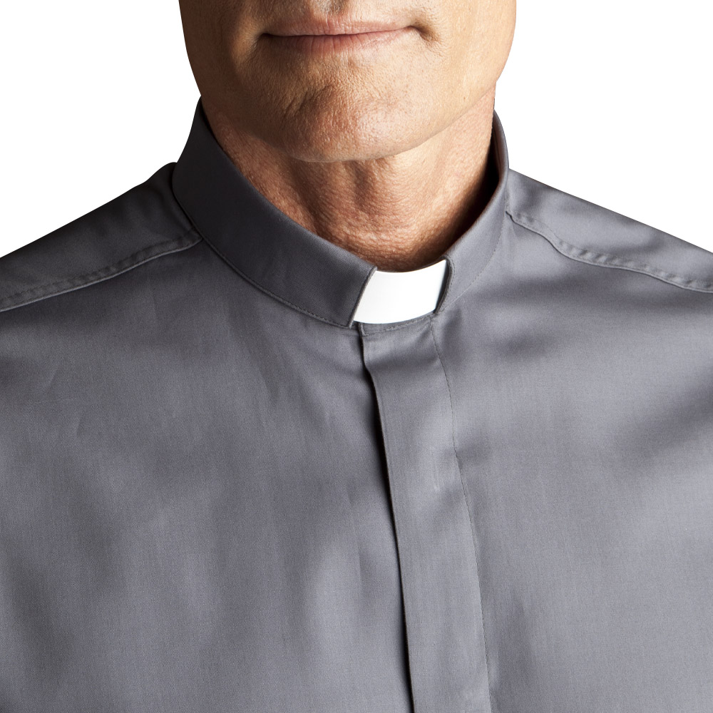 Clergyman Shirt With Long Sleeves In Cotton Blend