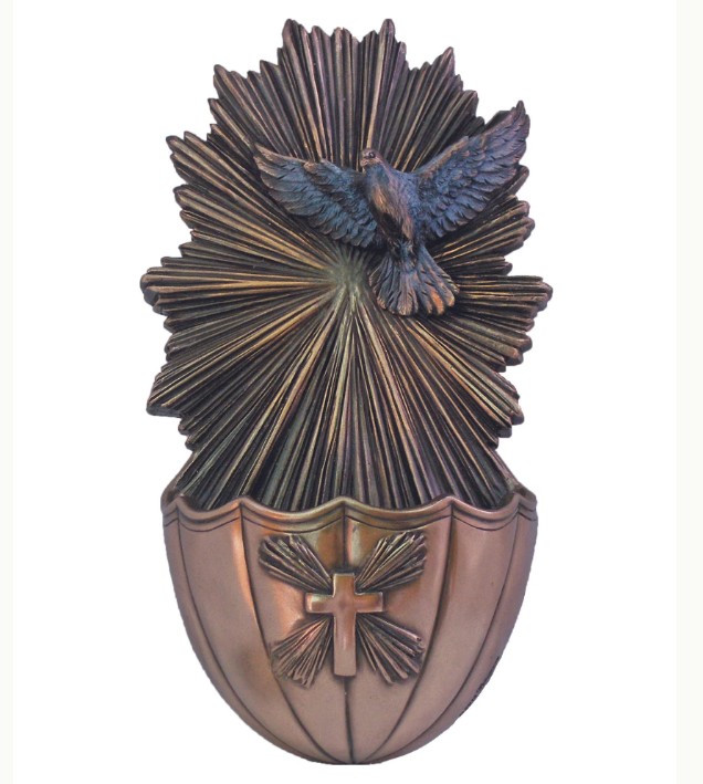 Holy Spirit Font - Cold Cast, Bronze 6"