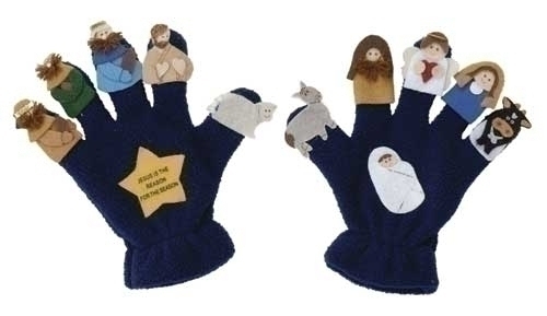 2pc St 6.5&quot; Nativity Puppet - Christmas