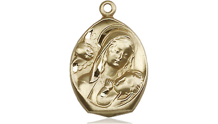 14kt Gold Madonna &amp; Child Medal