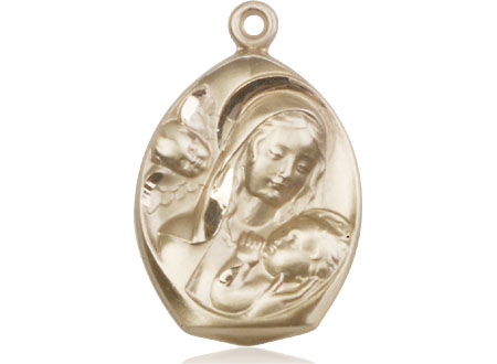 14kt Gold Madonna &amp; Child Medal