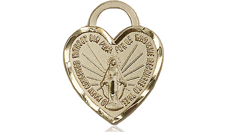 14kt Gold Miraculous Heart Medal