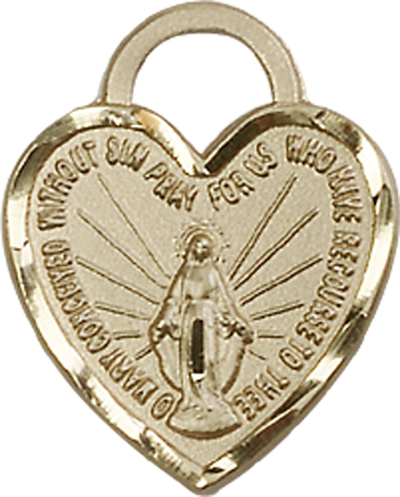 14kt Gold Miraculous Heart Medal
