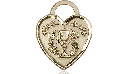 14kt Gold Communion Heart Medal