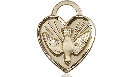 14kt Gold Confirmation Heart Medal