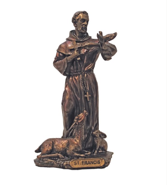 S. Francis, Bronze Color, 3.25"