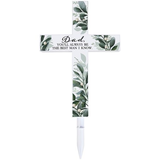 "Dad" Solar Cross Stake