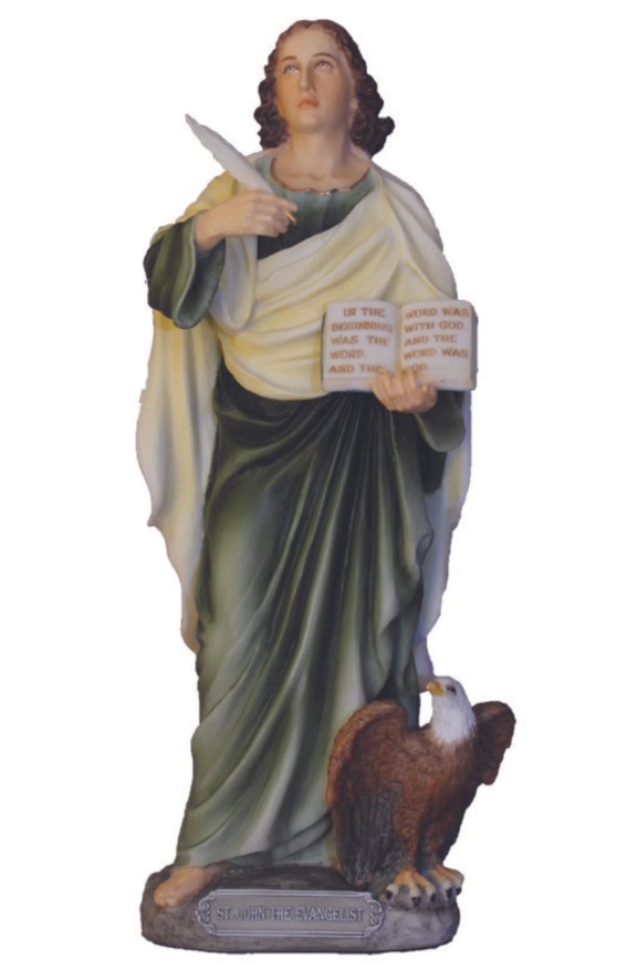 St. John-Evangelist, Fully Hand Painted Color, 8&quot;