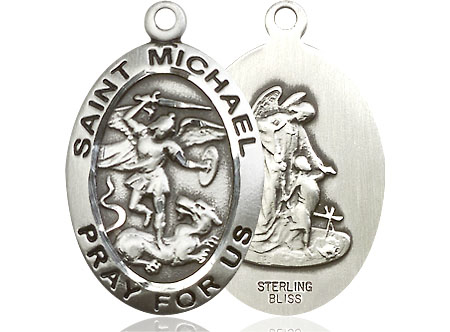 Sterling Silver Saint Michael the Archangel Medal - With Box