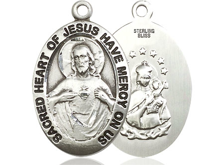 Sterling Silver Scapular Medal