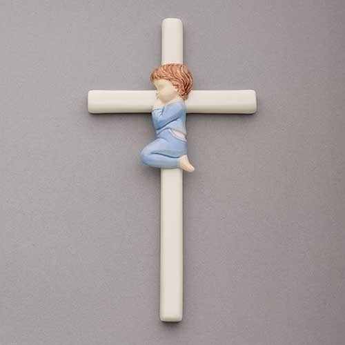 7.5&quot;H VALENCIA PRAYING BOY CROSS