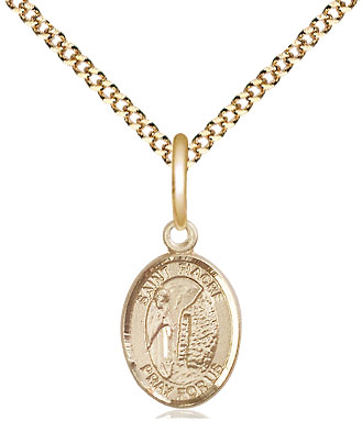 14kt Gold Filled Saint Fiacre Pendant on a 18 inch Gold Plate Light Curb chain