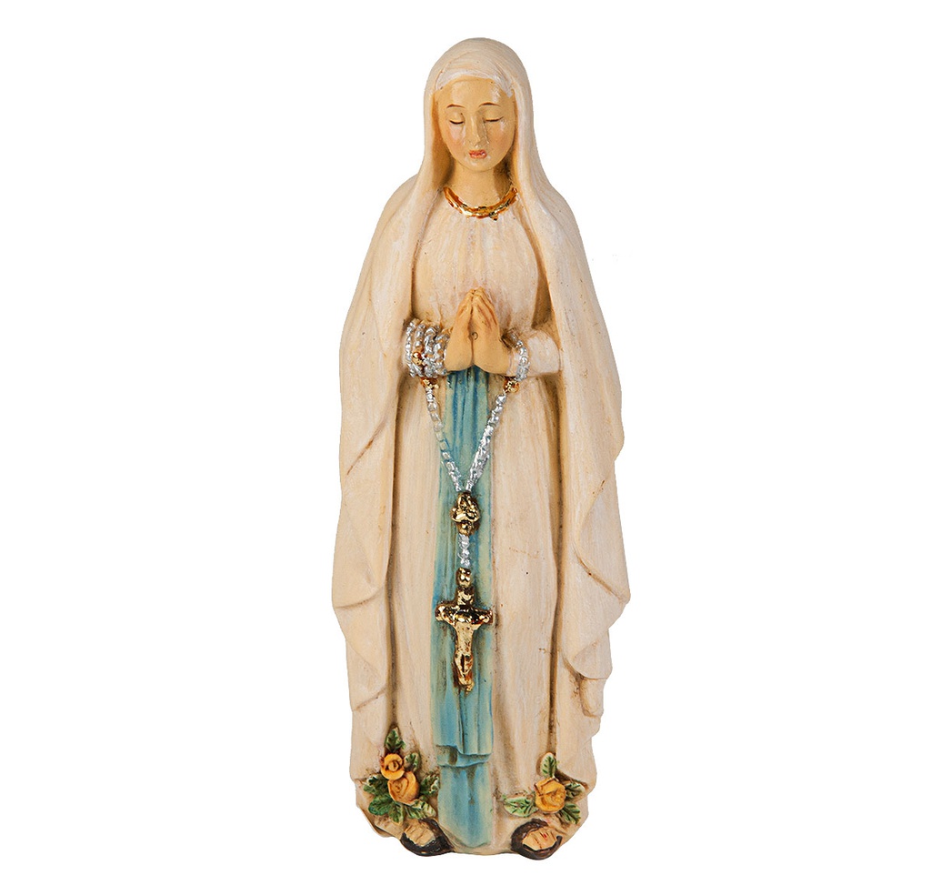 4&quot; Cold Cast Resin Hand Painted Statue of Our Lady of Lourdes