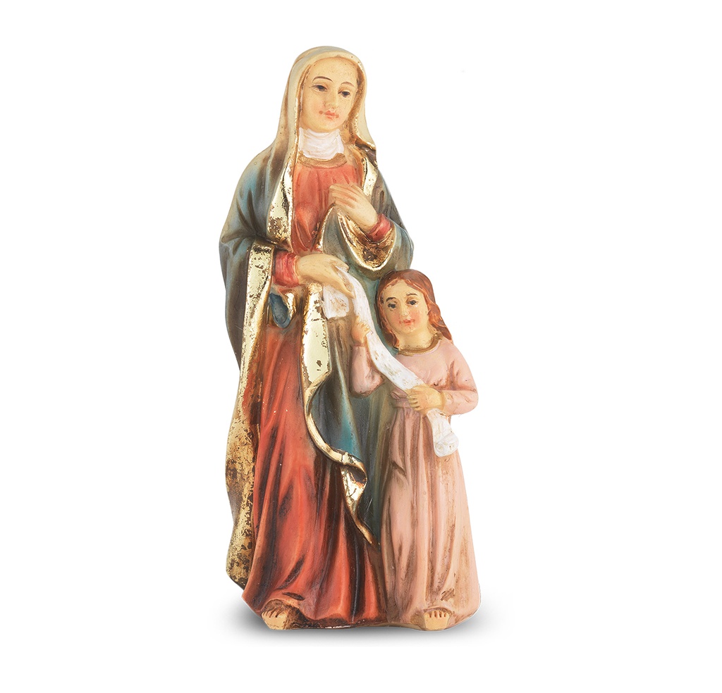 4" Cold Cast Resin Hand Painted Statue of Saint Anne