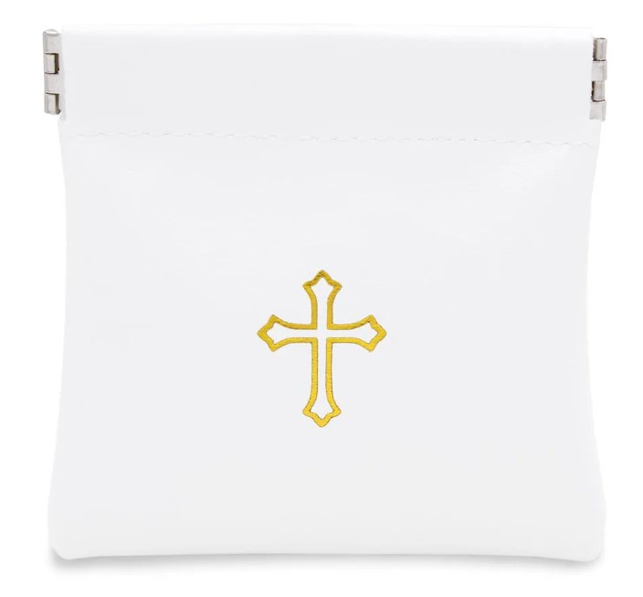 Vinyl Leatherette Rosary Case – White