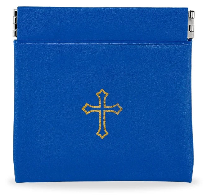 Vinyl Leatherette Rosary Case – Blue