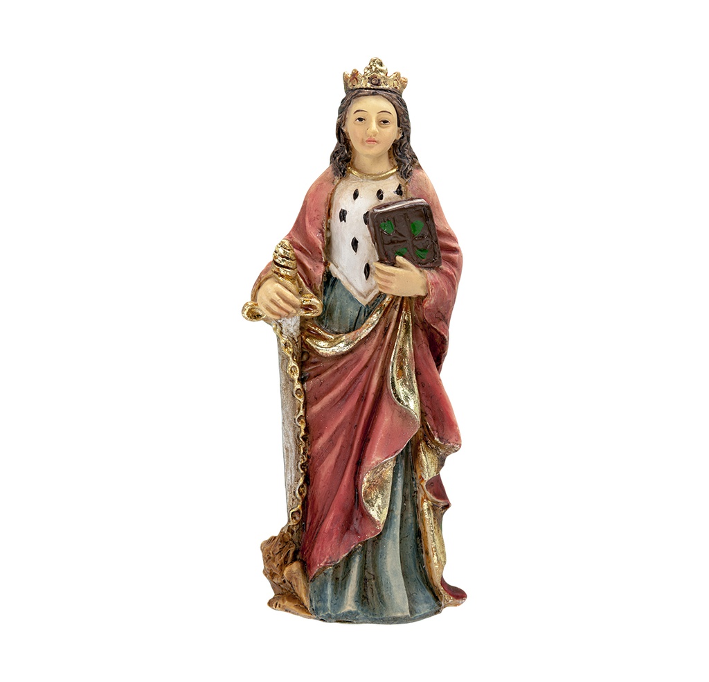 4&quot; Cold Cast Resin Hand Painted Statue of Saint Dymphna