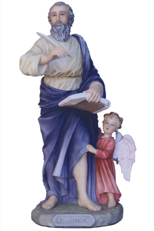 St. Matthew 8&quot; Fully Hand Painted Statue
