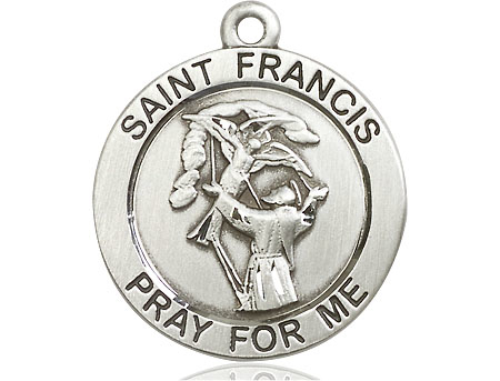 Sterling Silver Saint Francis of Assisi Medal