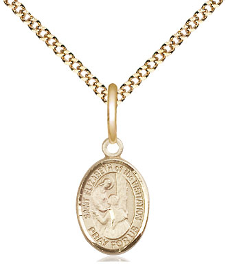 14kt Gold Filled Saint Elizabeth of the Visitation Pendant on a 18 inch Gold Plate Light Curb chain