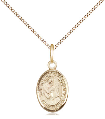 14kt Gold Filled Saint Elizabeth of the Visitation Pendant on a 18 inch Gold Filled Light Curb chain