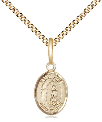 14kt Gold Filled Saint Zoe of Rome Pendant on a 18 inch Gold Plate Light Curb chain