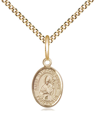 14kt Gold Filled Saint Malachy O'More Pendant on a 18 inch Gold Plate Light Curb chain