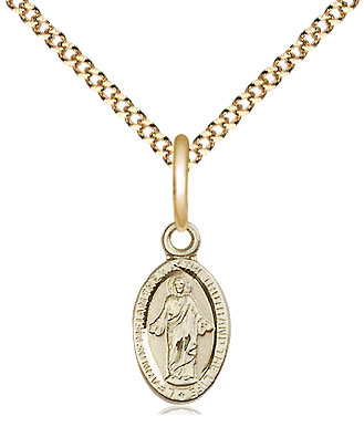 14kt Gold Filled Scapular Pendant on a 18 inch Gold Plate Light Curb chain