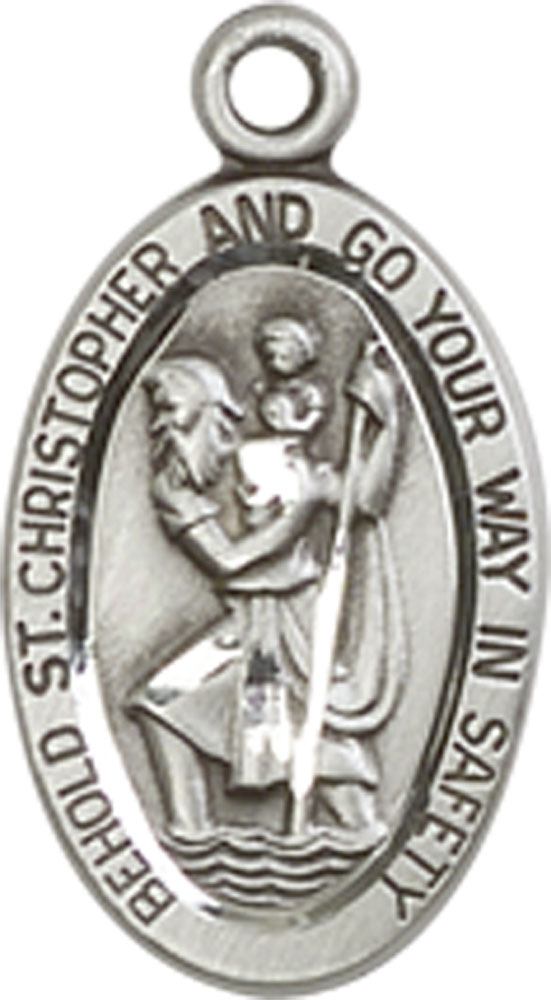 Sterling Silver Saint Christopher Medal - With Box