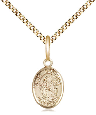 14kt Gold Filled Saint Christina the Astonishing Pendant on a 18 inch Gold Plate Light Curb chain