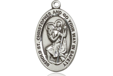 Sterling Silver Saint Christopher Medal - With Box