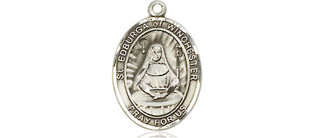 Sterling Silver Saint Edburga of Winchester Medal