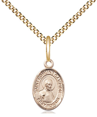 14kt Gold Filled Saint Edmund Campion Pendant on a 18 inch Gold Plate Light Curb chain