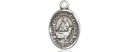 Sterling Silver Saint Catherine of Sweden Medal