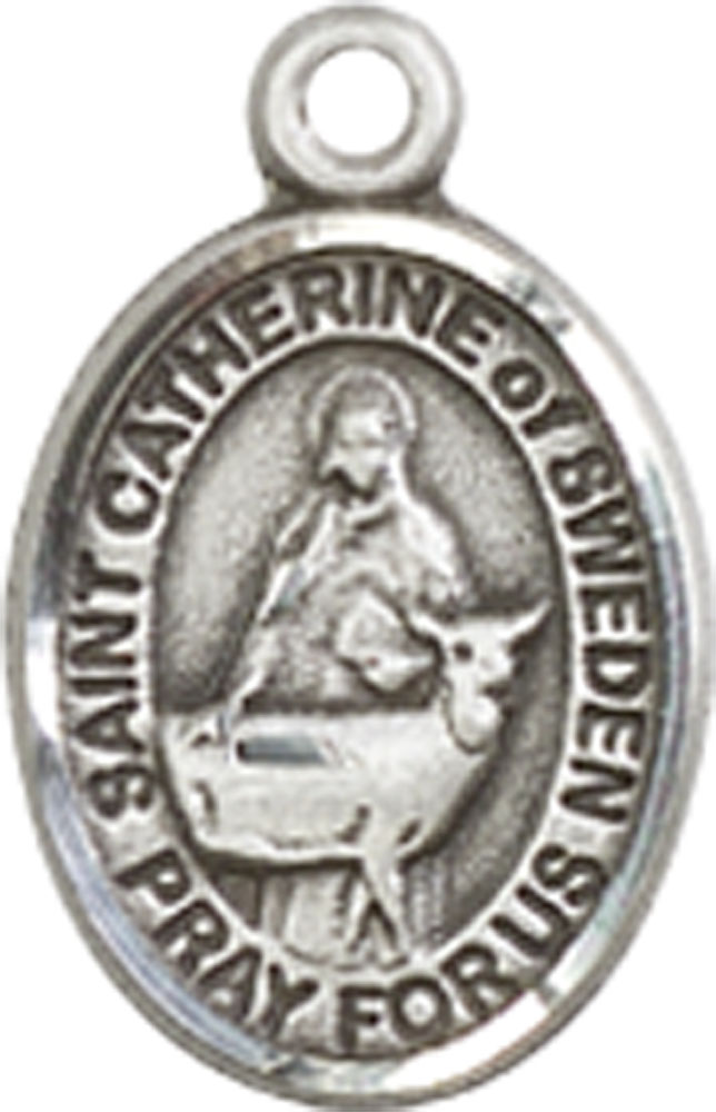 Sterling Silver Saint Catherine of Sweden Medal