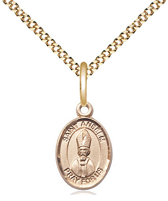 14kt Gold Filled Saint Anselm of Canterbury Pendant on a 18 inch Gold Plate Light Curb chain