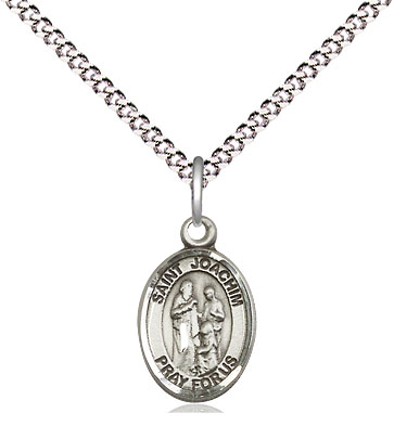 Sterling Silver Saint Joachim Pendant on a 18 inch Light Rhodium Light Curb chain