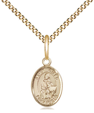 14kt Gold Filled Saint Giles Pendant on a 18 inch Gold Plate Light Curb chain