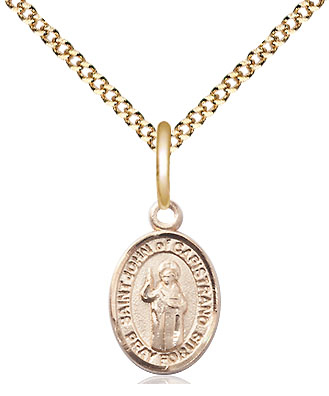 14kt Gold Filled Saint John of Capistrano Pendant on a 18 inch Gold Plate Light Curb chain