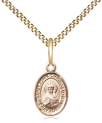 14kt Gold Filled Saint John Licci Pendant on a 18 inch Gold Plate Light Curb chain