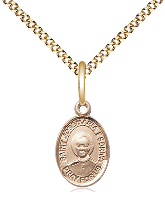 14kt Gold Filled Saint Josemaria Escriva Pendant on a 18 inch Gold Plate Light Curb chain