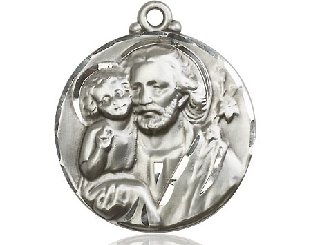 Sterling Silver Saint Joseph Medal - With Box