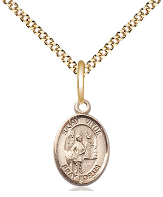 14kt Gold Filled Saint Vitus Pendant on a 18 inch Gold Plate Light Curb chain